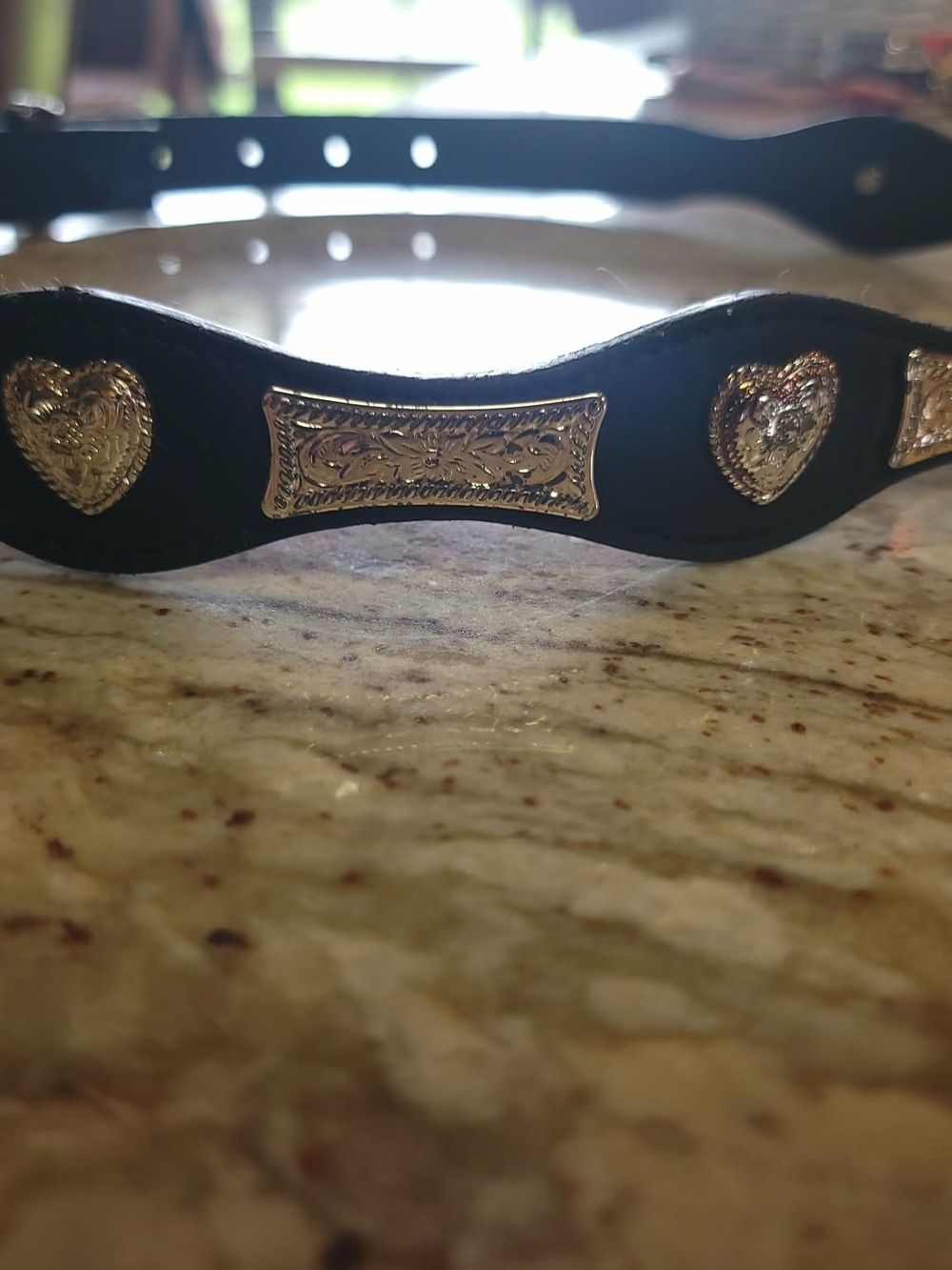 3D Branded Black Leather Western Belt with Silver 🩶 and Filigree Conchos Sz 32